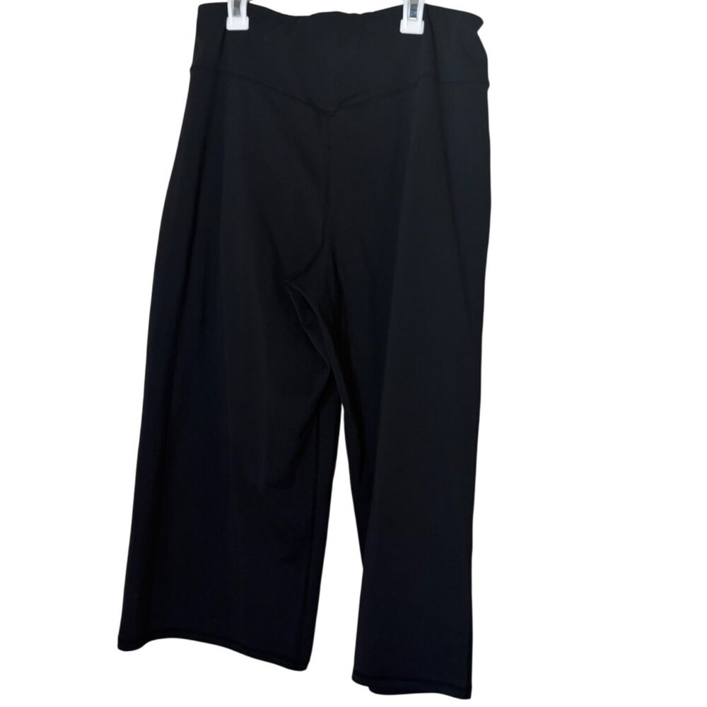 Promover Women’s XL Black Wide Leg Cropped Pants Pull On Stretch Minimalist - Picture 4 of 5